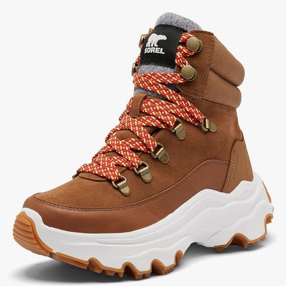 Sorel Women's Brown Winter Boots with Red Laces